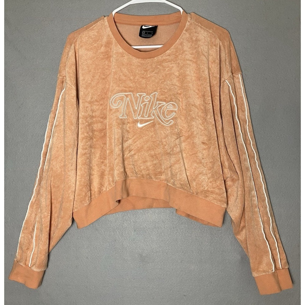 Nike Femme Terry Cropped Crew Sweatshirt Orange Trance Women's Large
